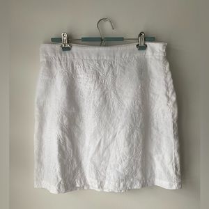 Tommy Bahama White Linen Embroidered Skirt